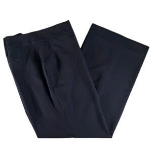 Chicos Wide Leg Dress Pants Size 4 Womens 20 Navy Blue High Rise Slacks Office